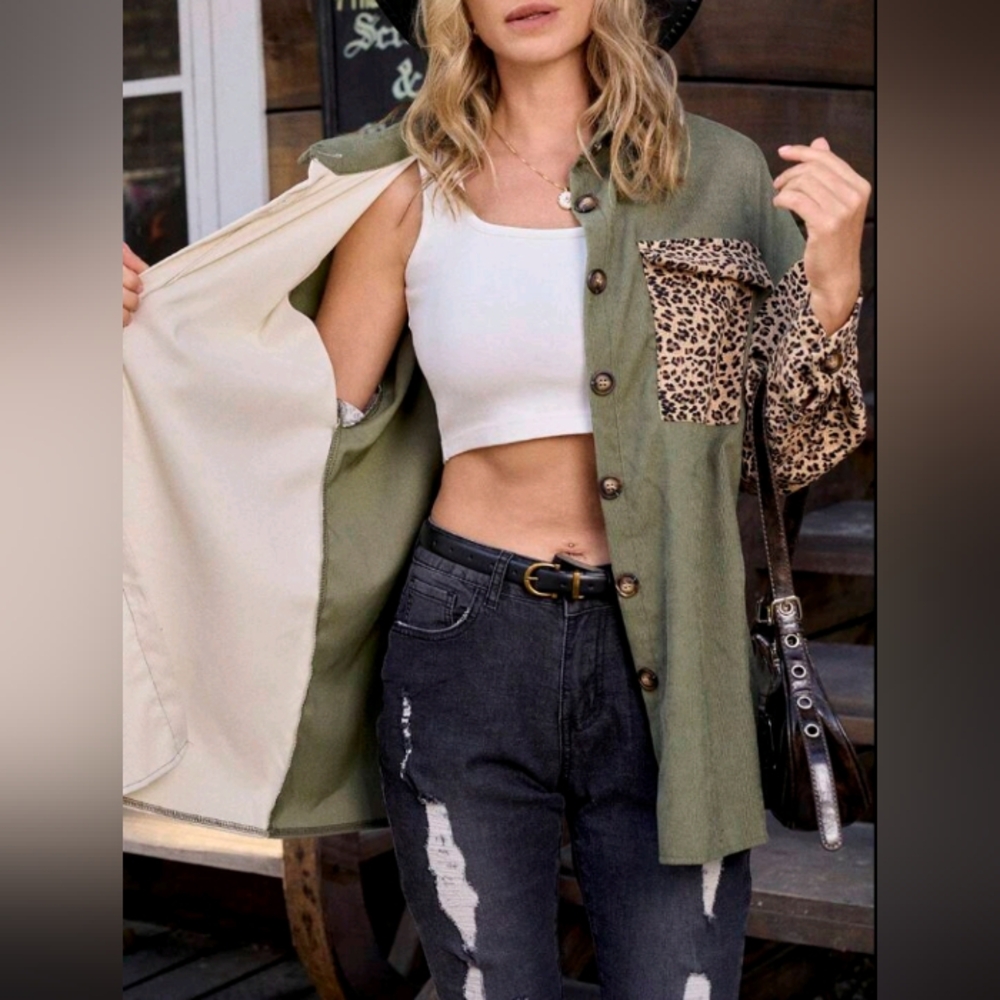 Not Available: Button-Up Shacket/Oversized Shirt - image 6